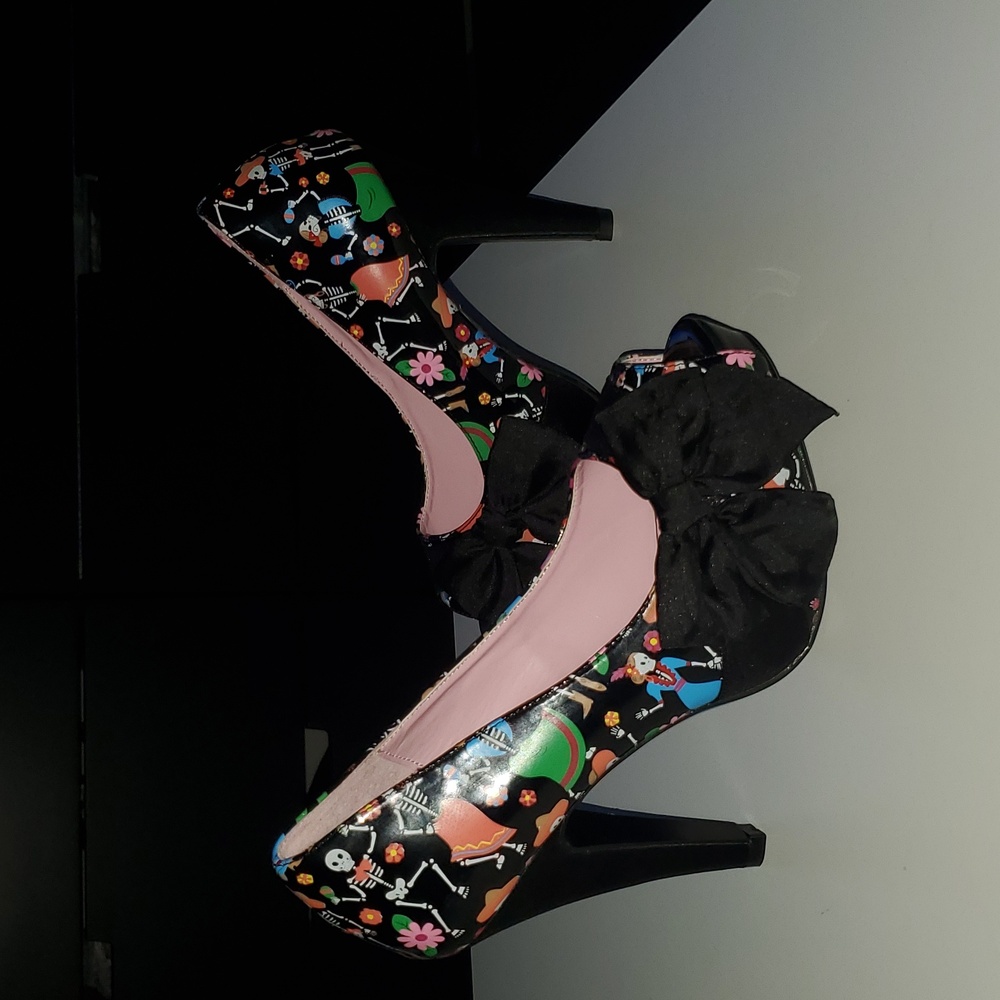 Pin Up Couture Day of The Dead Dia De Los Muertos Heels
